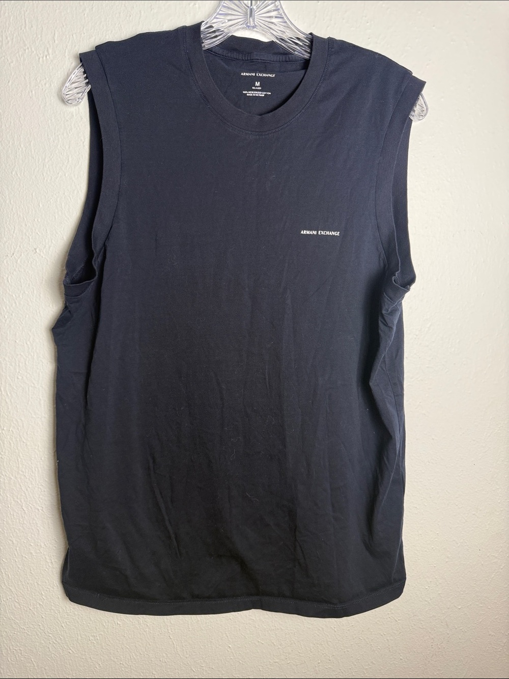 Armani Exchange Men’s Black Sleeveless Tee with Small Logo